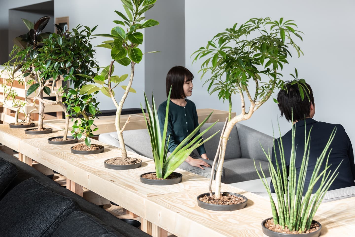 CIEGラウンジで談話している風景